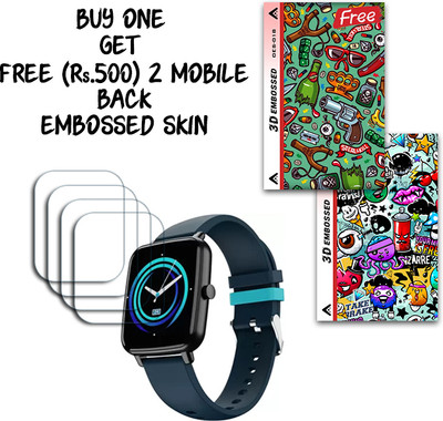 ARBAN Screen Guard for DEFY Space fit 1.54 Smartwatch WITH FREE 500 RUPEES 2 3D EMBOSSED SKIN FOR MOBILE BACK S018(Pack of 4)