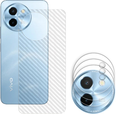 SOMTONE Screen Guard for vivo Y200t 5G Camera Lens Glass Protector | Anti-Scratch | Edge to Edge Full Coverage | 9H Hardness (BACK CARBON FIBER SKIN + CAMERA LENS PROTECTOR)(Pack of 3)