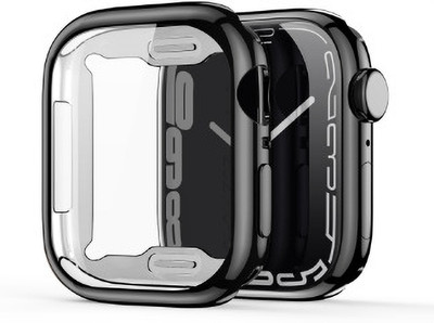 KAZUKI Screen Guard for 44mm Apple Watch Series SE 2 / 6 / SE / 5 / 4 44mm Soft Case (Black)(Pack of 1)