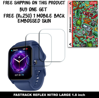 ARBAN Screen Guard for FASTRACK REFLEX NITRO LARGE 1.8 inch WITH FREE 250 RUPEES 1 3D EMBOSSED SKIN FOR MOBILE BACK W2S018(Pack of 2)