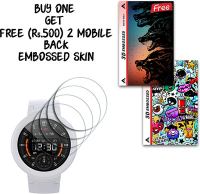 SOMTONE Screen Guard for Amazfit Verge Lite 1.3 inch WITH FREE 500 RUPEES 2 3D EMBOSSED SKIN FOR MOBILE BACK S061(Pack of 4)