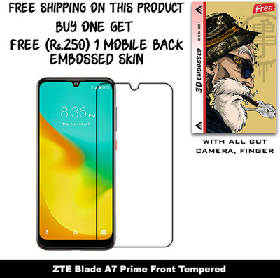 ARBAN Screen Guard for ZTE Blade A7 Prime And Free 1 Mobile Back Embossed Skin With Cut FS001(Pack of 1)
