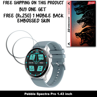 ARBAN Screen Guard for Pebble Spectra Pro 1.43 inch (FREE 250 RUPEES 1 3D EMBOSSED SKIN FOR MOBILE BACK W2S061)(Pack of 2)