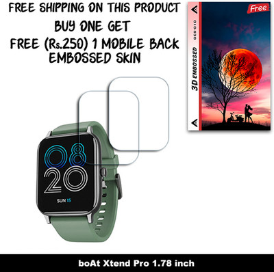 ARBAN Screen Guard for boAt Xtend Pro 1.78 inch WITH FREE 250 RUPEES 1 3D EMBOSSED SKIN FOR MOBILE BACK W2S010(Pack of 2)