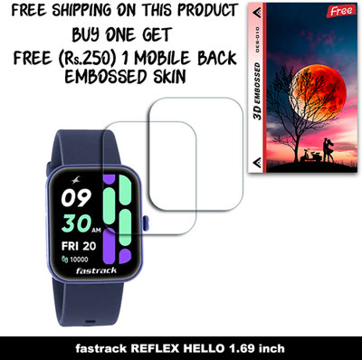 SOMTONE Screen Guard for fastrack REFLEX HELLO 1.69 inch WITH FREE 250 RUPEES 1 3D EMBOSSED SKIN FOR MOBILE BACK W2S010(Pack of 2)
