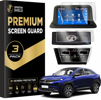 spartan shield Screen Guard for TATA CURVV || 7 INCH INFOTAINMENT + STEERING + AC PANEL PROTECTOR | Curvv Pure+ Pure+S Car Digital Display Accessories 2024 [Not Tempered Glass](Pack of 3)