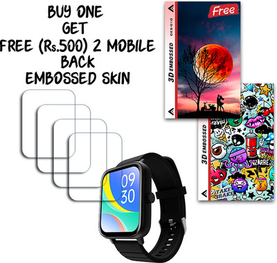ARBAN Screen Guard for Zebronics DRIP Smart Watch 43MM WITH FREE 500 RUPEES 2 3D EMBOSSED SKIN FOR MOBILE BACK S010(Pack of 4)
