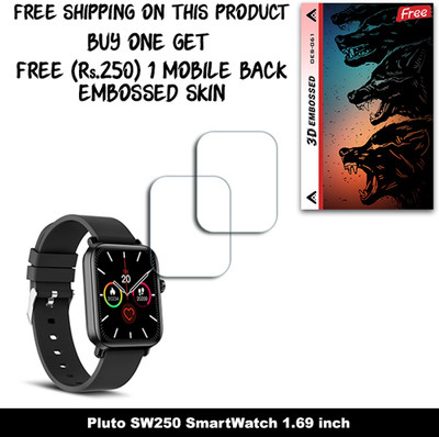 ARBAN Screen Guard for Pluto SW250 SmartWatch 1.69 inch (FREE 250 RUPEES 1 3D EMBOSSED SKIN FOR MOBILE BACK W2S061)(Pack of 2)