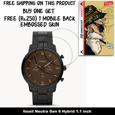 ARBAN Screen Guard for fossil Neutra Gen 6 Hybrid 1.1 inch WITH FREE 250 RUPEES 1 3D EMBOSSED SKIN FOR MOBILE BACK W2S001(Pack of 2)