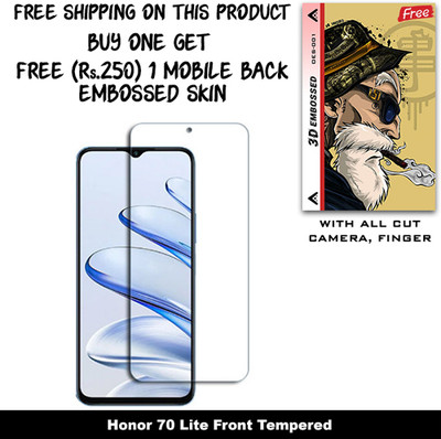 ARBAN Screen Guard for Honor 70 Lite And Free 1 Mobile Back Embossed Skin With Cut FS001(Pack of 1)