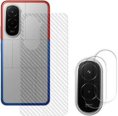 ARBAN Screen Guard for Poco M7 4G Camera Lens Glass Protector | Anti-Scratch | Edge to Edge Full Coverage | 9H Hardness ( BACK CARBON FIBER SKIN + CAMERA LENS PROTECTOR )(Pack of 2)