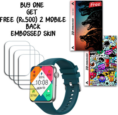 ARBAN Screen Guard for Pebble Vision 2.05 inch WITH FREE 500 RUPEES 2 3D EMBOSSED SKIN FOR MOBILE BACK S061(Pack of 4)