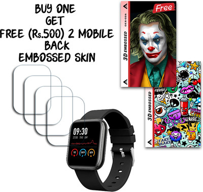 SOMTONE Screen Guard for Timex Metalfit SPO2 smartwatch WITH FREE 500 RUPEES 2 3D EMBOSSED SKIN FOR MOBILE BACK S026(Pack of 4)