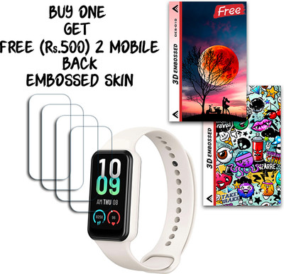 SOMTONE Screen Guard for Amazfit Band 7 WITH FREE 500 RUPEES 2 3D EMBOSSED SKIN FOR MOBILE BACK S010(Pack of 4)