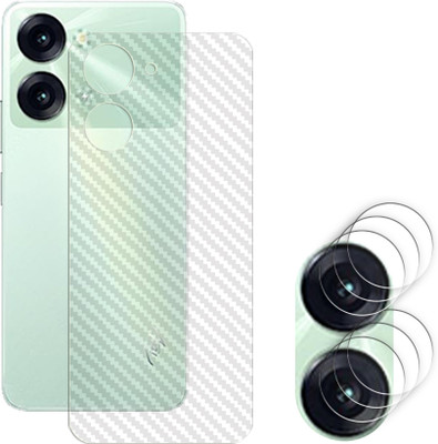 SOMTONE Screen Guard for Itel P40 Plus 4G Camera Lens Glass Protector | Anti-Scratch | Edge to Edge Full Coverage | 9H Hardness (BACK CARBON FIBER SKIN + CAMERA LENS PROTECTOR)(Pack of 3)