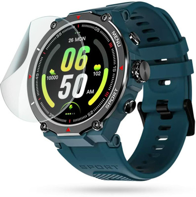 CUBES Screen Guard for NoiseFit Force | 1.32 Inch | Soft and Flexible | Touch Sensitive | Unbreakable | Bubble Free | Military-Grade TPU Nano Film ( Not a Glass Tempered )(Pack of 2)