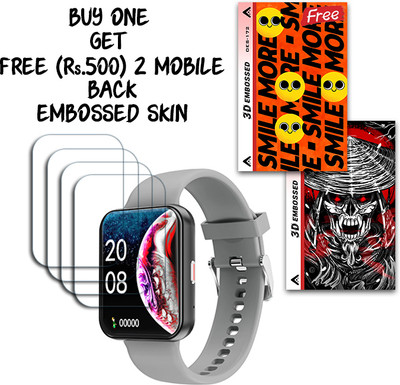 SOMTONE Screen Guard for Gizmore Blaze Max 1.85 inch WITH FREE 500 RUPEES 2 3D EMBOSSED SKIN FOR MOBILE BACK S172(Pack of 4)