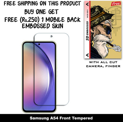 ARBAN Screen Guard for Samsung Galaxy A54 And Free 1 Mobile Back Embossed Skin With Cut FS001(Pack of 1)