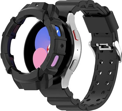 KAZUKI Screen Guard for 44mm Samsung Watch 4 44mm/Samsung Watch 5 44mm Armor Protective Watch Case (Black)(Pack of 1)