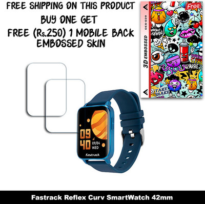 ARBAN Screen Guard for Fastrack Reflex Curv SmartWatch 42mm (FREE 250 RUPEES 1 3D EMBOSSED SKIN FOR MOBILE BACK W2S039)(Pack of 2)