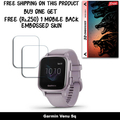 ARBAN Screen Guard for Garmin Venu Sq (FREE 250 RUPEES 1 3D EMBOSSED SKIN FOR MOBILE BACK W2S061)(Pack of 2)