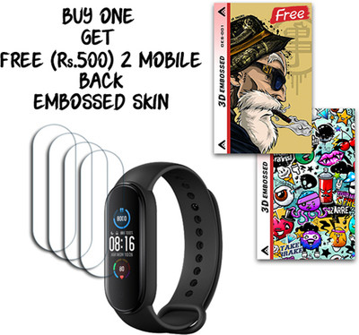 ARBAN Screen Guard for Mi Smart Band 5 1.1 inch WITH FREE 500 RUPEES 2 3D EMBOSSED SKIN FOR MOBILE BACK S001(Pack of 4)