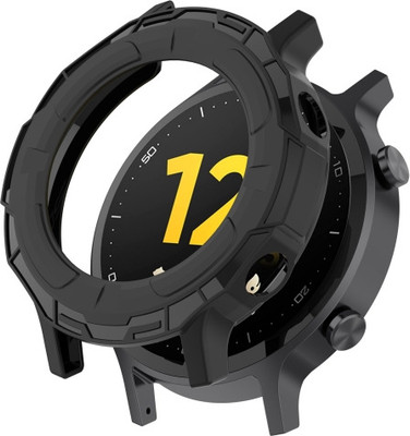 KAZUKI Screen Guard for Realme watch S RMA207 Armor Hollow TPU Watch Case (Black)(Pack of 1)