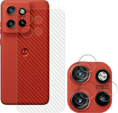 KOISTON Screen Guard for Motorola Edge 60 Neo 5G Camera Lens Glass Protector | Anti-Scratch | Edge to Edge Full Coverage ( BACK CARBON FIBER SKIN + CAMERA LENS PROTECTOR )(Pack of 2)