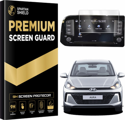 spartan shield Screen Guard for HYUNDAI AURA 2023 FACELIFT SX, SX PLUS AMT (8 INCH), Anti Glare, 9H Hardness, Ultra Clear, Car Display GPS Infotainment System Accessories (Aura)(Pack of 1)