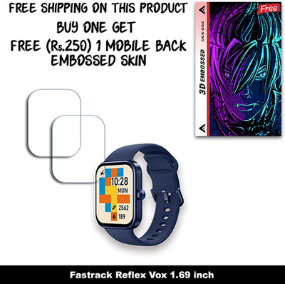 SOMTONE Screen Guard for Fastrack Reflex Vox 1.69 inch WITH FREE 250 RUPEES 1 3D EMBOSSED SKIN FOR MOBILE BACK W2S002(Pack of 2)