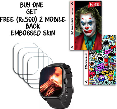 SOMTONE Screen Guard for Fastrack Revoltt FS1 Pro 1.96 inch WITH FREE 500 RUPEES 2 3D EMBOSSED SKIN FOR MOBILE BACK S026(Pack of 4)