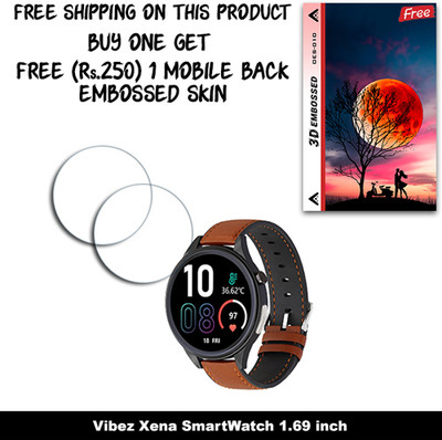 ARBAN Screen Guard for Vibez Xena SmartWatch 1.69 inch WITH FREE 250 RUPEES 1 3D EMBOSSED SKIN FOR MOBILE BACK W2S010(Pack of 2)