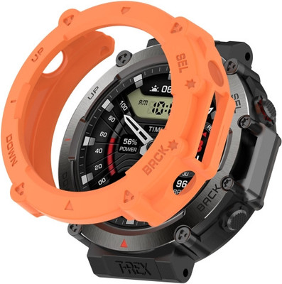 KAZUKI Screen Guard for Amazfit T-Rex Ultra Armor Hollow Watch Protective Case (Orange)(Pack of 1)