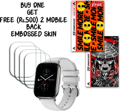 SOMTONE Screen Guard for Amazfit Zepp E Square WITH FREE 500 RUPEES 2 3D EMBOSSED SKIN FOR MOBILE BACK S172(Pack of 4)