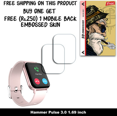 ARBAN Screen Guard for Hammer Pulse 3.0 1.69 inch WITH FREE 250 RUPEES 1 3D EMBOSSED SKIN FOR MOBILE BACK W2S001(Pack of 2)