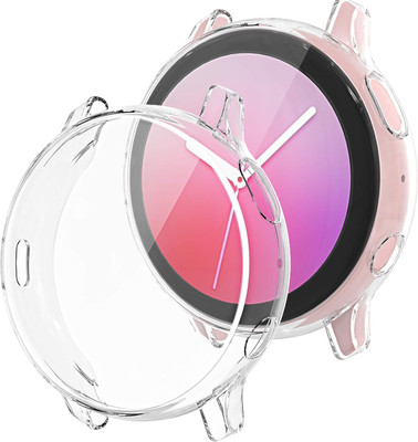 KAZUKI Screen Guard for Samsung Galaxy Watch Active2 44mm Full Coverage Electroplate TPU Case (Clear)(Pack of 1)