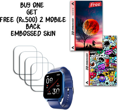 SOMTONE Screen Guard for Fire-Boltt Ninja 3 1.83 inch WITH FREE 500 RUPEES 2 3D EMBOSSED SKIN FOR MOBILE BACK S010(Pack of 4)