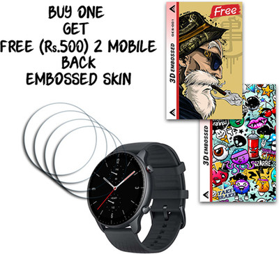 ARBAN Screen Guard for Amazfit GTR 2 New Version WITH FREE 500 RUPEES 2 3D EMBOSSED SKIN FOR MOBILE BACK S001(Pack of 4)