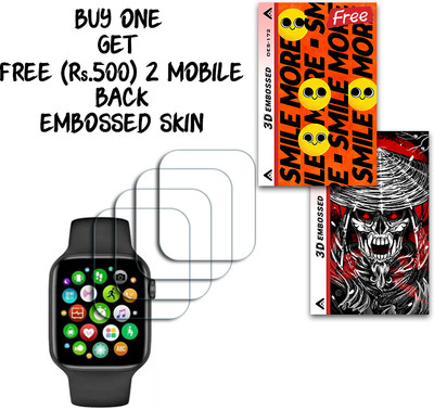 ARBAN Screen Guard for Digital SmartWatch For Men & Women 3mm WITH FREE 500 RUPEES 2 3D EMBOSSED SKIN FOR MOBILE BACK S172(Pack of 4)