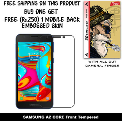 ARBAN Screen Guard for Samsung A02s And Free 1 Mobile Back Embossed Skin With Cut FS001(Pack of 1)