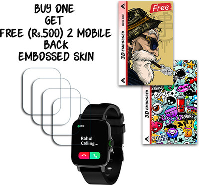 SOMTONE Screen Guard for Maxima Max Pro X6 Smartwatch 1.7 inch WITH FREE 500 RUPEES 2 3D EMBOSSED SKIN FOR MOBILE BACK S001(Pack of 4)