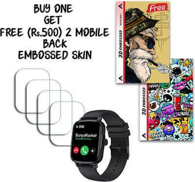 ARBAN Screen Guard for Maxima Max Pro Turbo Smartwatch 1.69 inch WITH FREE 500 RUPEES 2 3D EMBOSSED SKIN FOR MOBILE BACK S001(Pack of 4)