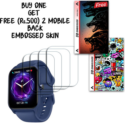 SOMTONE Screen Guard for FASTRACK REFLEX NITRO LARGE 1.8 inch WITH FREE 500 RUPEES 2 3D EMBOSSED SKIN FOR MOBILE BACK S061(Pack of 4)