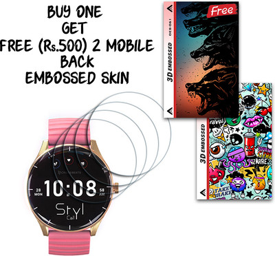 SOMTONE Screen Guard for crossbeats Orbit Styl Calling 1.4 inch WITH FREE 500 RUPEES 2 3D EMBOSSED SKIN FOR MOBILE BACK S061(Pack of 4)