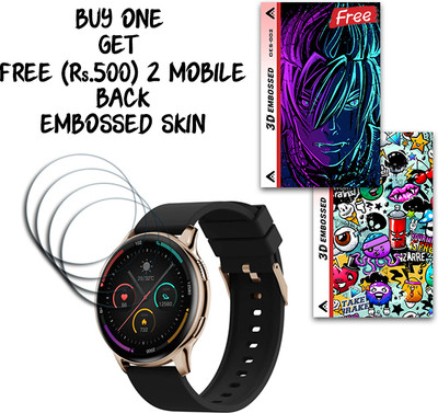 SOMTONE Screen Guard for Pebble Cosmos Luxe 2.0 1.43 inch WITH FREE 500 RUPEES 2 3D EMBOSSED SKIN FOR MOBILE BACK S002(Pack of 4)