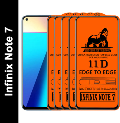 TWIGLO Edge To Edge Tempered Glass for INFINIX NOTE 7(Pack of 5)