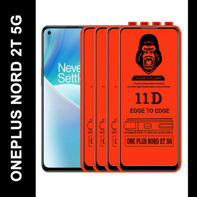 Laxdom Edge To Edge Tempered Glass for ONEPLUS NORD 2T 5G(Pack of 4)