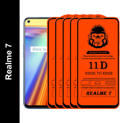 Xester Edge To Edge Tempered Glass for REALME 7(Pack of 5)