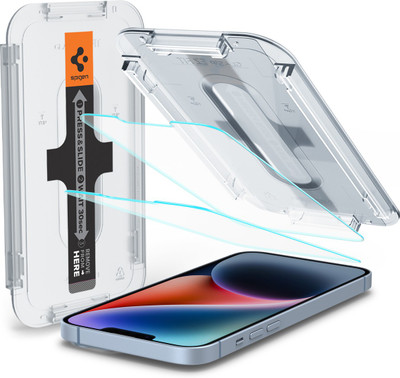 Spigen Tempered Glass Guard for Apple iPhone 14, Apple iPhone 13, Apple iPhone 13 Pro(Pack of 2)