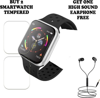 SOMTONE Tempered Glass Guard for F9 Smart Watch BUY PACK 2 AND GET ONE EARPHONE FREE(Pack of 2)